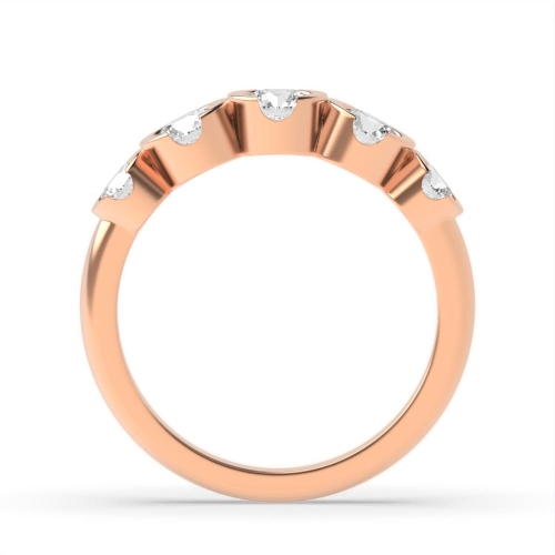 Channel Setting Round Rose Gold Semi bezel heritage band Diamond Rings