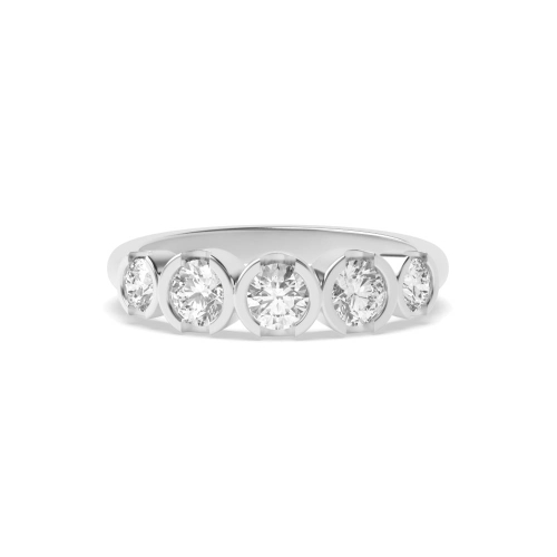 Channel Setting Round Heritage Band Five Stone Diamond Ring