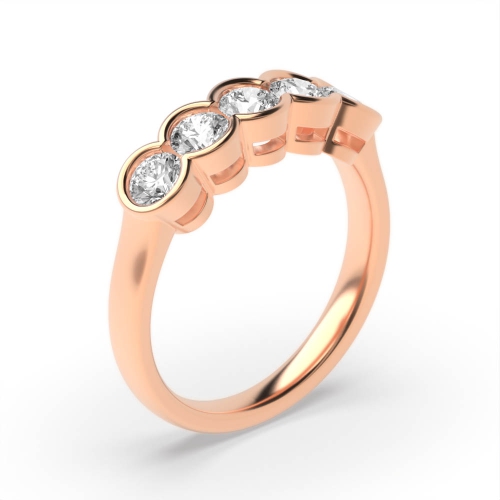 Bezel Setting Round Rose Gold Twilight allure Diamond Rings