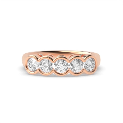 Bezel Setting Round Rose Gold Twilight allure Diamond Rings