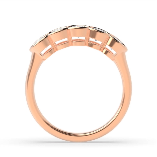 Bezel Setting Round Rose Gold Twilight allure Diamond Rings