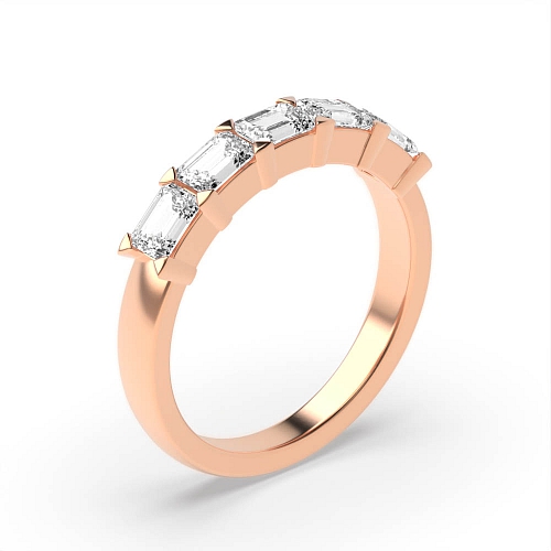 4 Prong Emerald Rose Gold Twilight monogem Diamond Rings