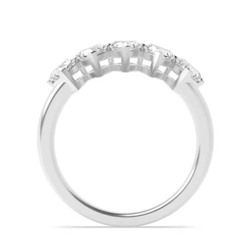 Prong Heart Twilight Flank Moissanite Five Stone Diamond Ring