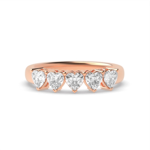 Prong Heart Rose Gold Twilight flank Diamond Rings