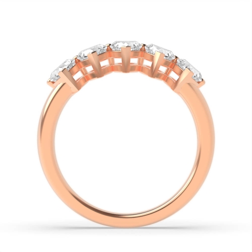 Prong Heart Rose Gold Twilight flank Diamond Rings