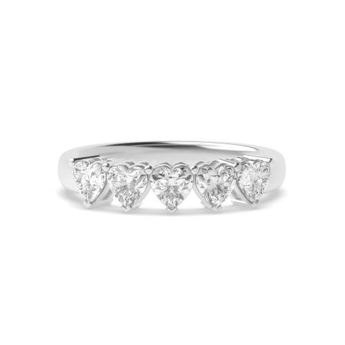 Prong Heart Twilight flank Five Stone Diamond Rings