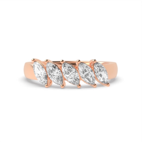 4 Prong Marquise Rose Gold Twilight flank Diamond Rings