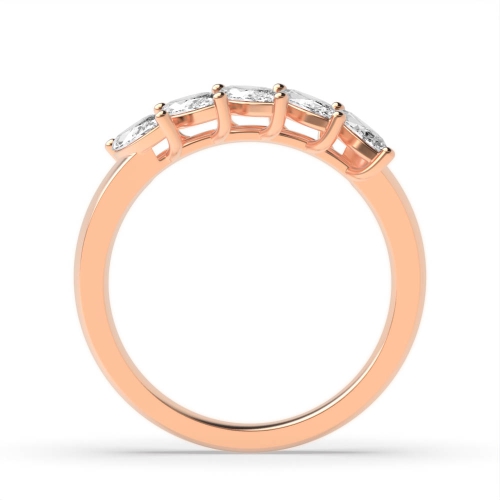 4 Prong Marquise Rose Gold Twilight flank Diamond Rings