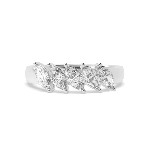 4 Prong Marquise Twilight flank Five Stone Diamond Rings