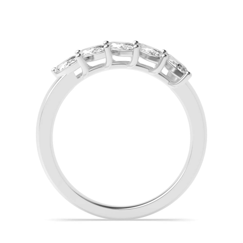 4 Prong Marquise Twilight flank Five Stone Diamond Rings