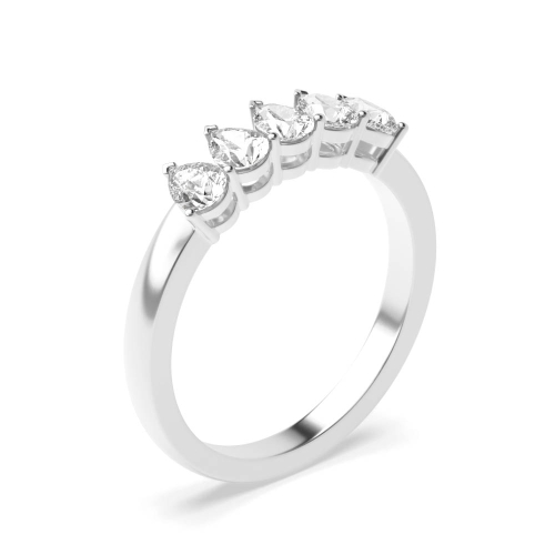 Prong Pear Celestial Court Five Stone Wedding Band