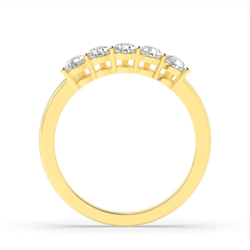 Prong Pear Yellow Gold Five Stone Diamond Ring