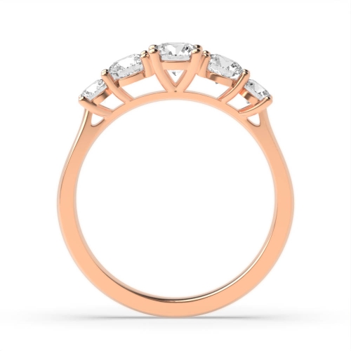 4 Prong Round Rose Gold Graduating Diamond Rings