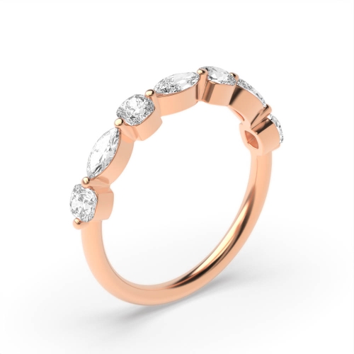 4 Prong Marquise Rose Gold And cushion Unusual Eternity Diamond Rings