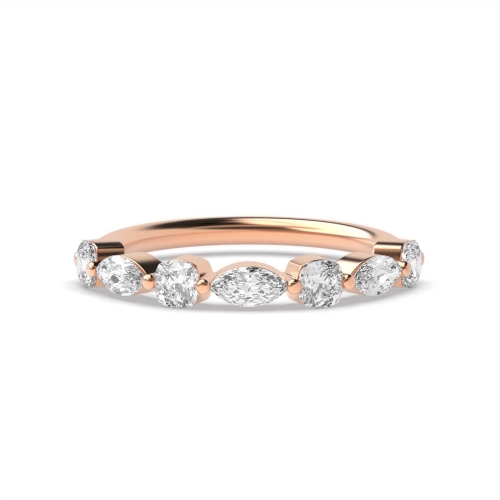 4 Prong Marquise Rose Gold And cushion Unusual Eternity Diamond Rings