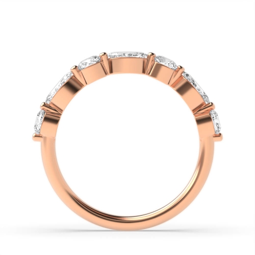 4 Prong Marquise Rose Gold And cushion Unusual Eternity Diamond Rings