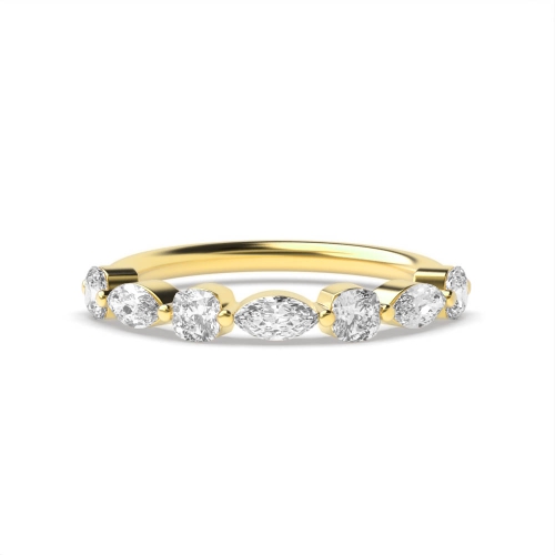 4 Prong Marquise Yellow Gold And cushion Diamond Rings