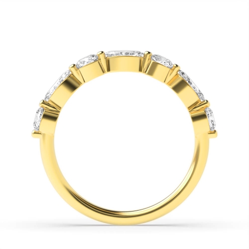 4 Prong Marquise Yellow Gold And cushion Diamond Rings