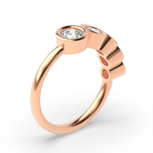 Purchase Minimalist Five Stone Wedding Ring - Abelini