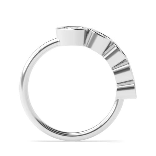 Bezel Setting Round Minimalist fivewedding Moissanite Diamond Rings