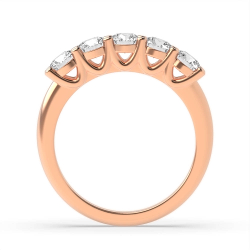 4 Prong Round Rose Gold Luminance flank Diamond Rings