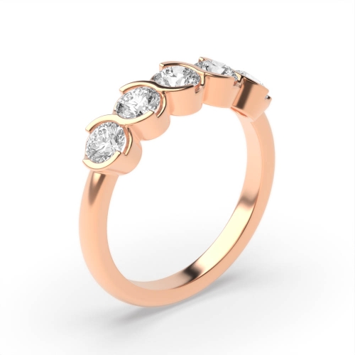 Bezel Setting Round Rose Gold Infinity stones Diamond Rings