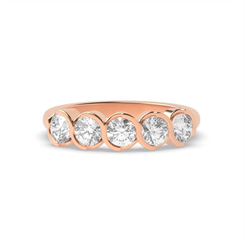 Bezel Setting Round Rose Gold Infinity stones Diamond Rings