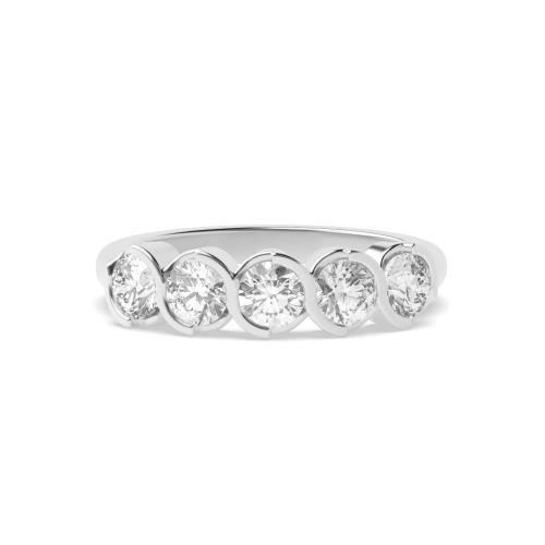Bezel Setting Round Infinity stones Moissanite Diamond Rings