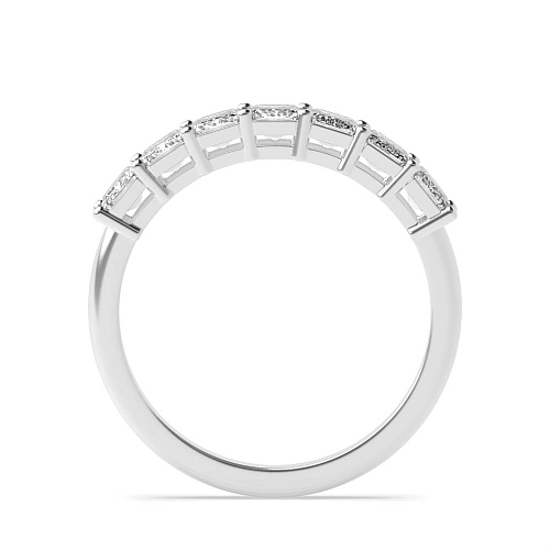 4 Prong Emerald stone Seven Stone Diamond Rings