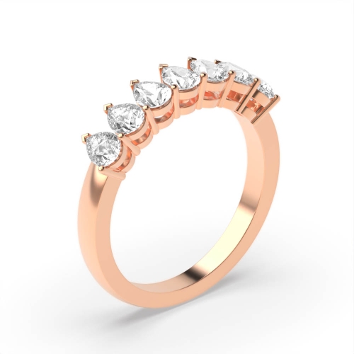 Prong Pear Rose Gold Seven stone Diamond Rings