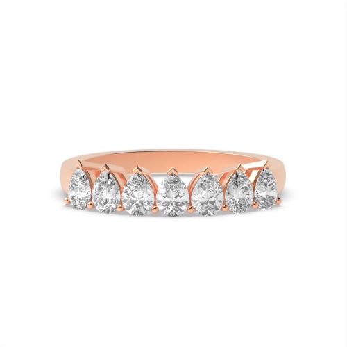 Prong Pear Rose Gold Seven stone Diamond Rings