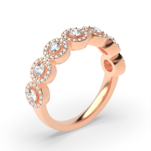 7 Stone Half Eternity Halo Wedding Ring