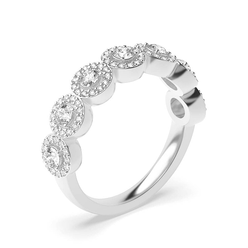 4 Prong Round wedding Seven Stone Diamond Rings