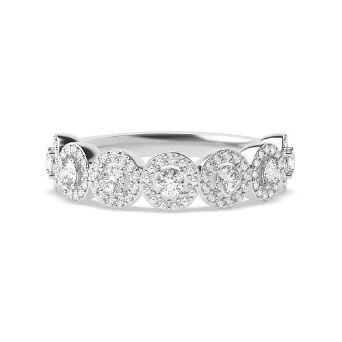 4 Prong Round wedding Seven Stone Diamond Rings