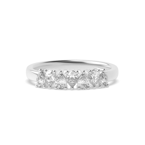 Prong Pear Twilight Seven Stone Wedding Band