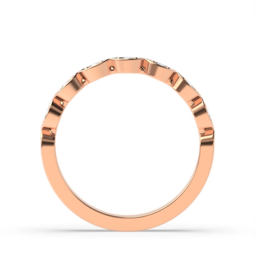 Pave Setting Round Rose Gold Infinity seven Diamond Rings