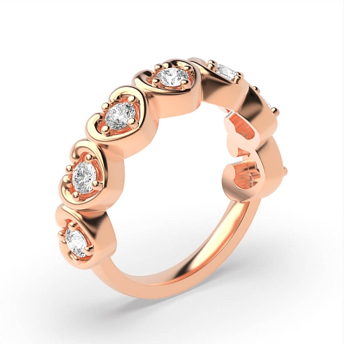 4 Prong Round Rose Gold Swirl Diamond Rings
