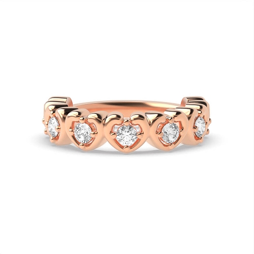 4 Prong Round Rose Gold Swirl Diamond Rings