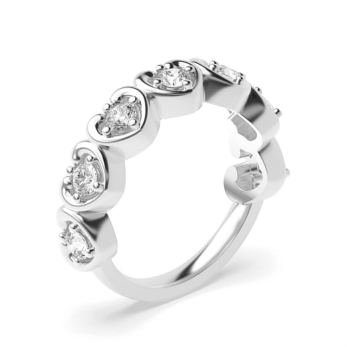 4 Prong Round Swirl Seven Stone Diamond Rings