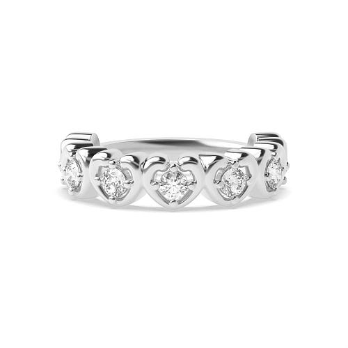 4 Prong Round Swirl Seven Stone Diamond Rings