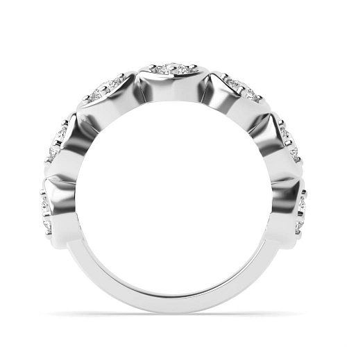 4 Prong Round Swirl Seven Stone Diamond Rings