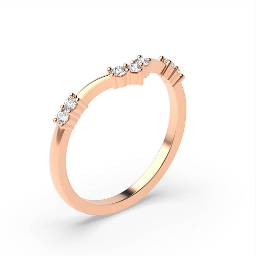 4 Prong Round Rose Gold Crest Wishbone Women's Shaped Diamond Rings