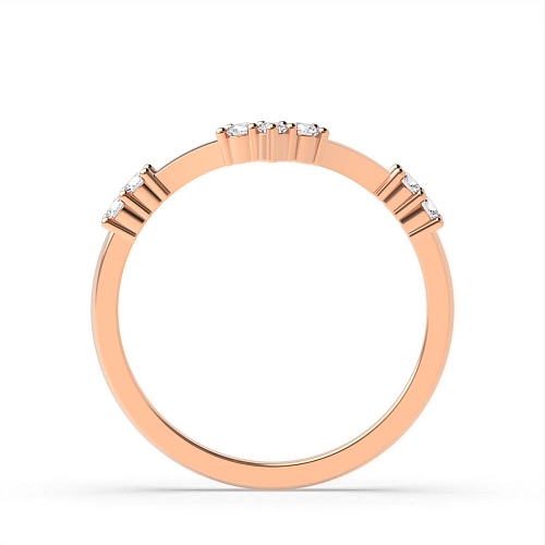 4 Prong Round Rose Gold Crest Wishbone Women's Shaped Diamond Rings