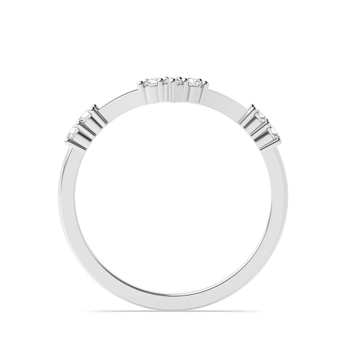 4 Prong Round White Gold Crest Wishbone Women's Shaped Diamond Rings