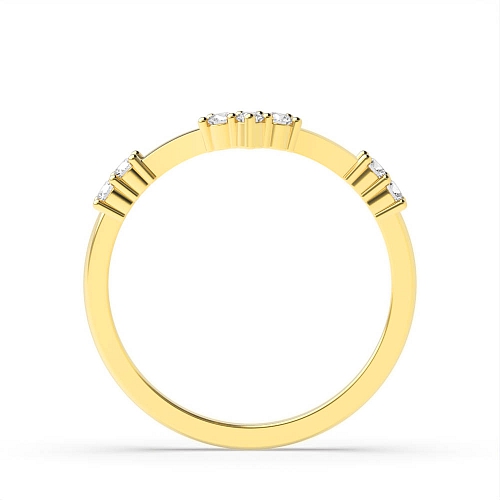 4 Prong Round Yellow Gold Crest Wishbone Diamond Rings