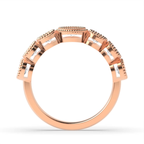 Bezel Setting Marquise/Round Rose Gold Serenity stones Unusual Eternity Diamond Rings