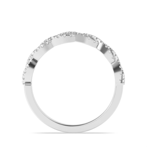 4 Prong Round Crossover designer Half Eternity Diamond Rings