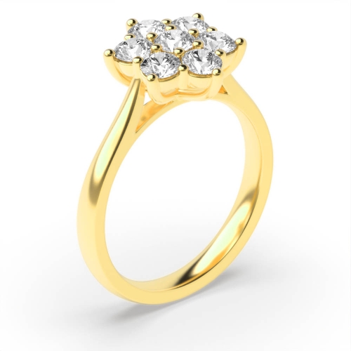 Buy Prong Setting Round Cluster 7 Stone Diamond Ring - Abelini