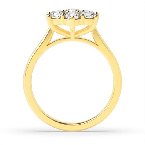6 Prong Round Yellow Gold Seven Stone Diamond Ring