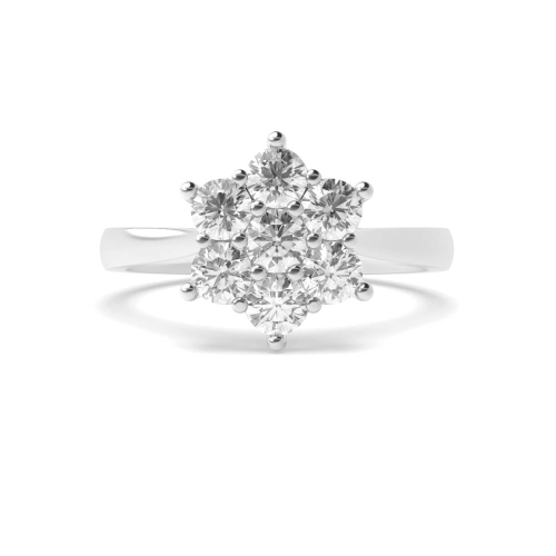 6 Prong Round Flower Moissanite Diamond Rings